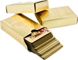 Karty do gry pokera plastikowe złote - $$$ dolar