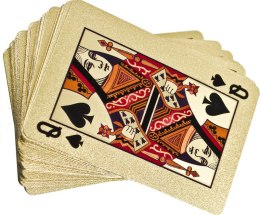 Karty do gry pokera plastikowe złote