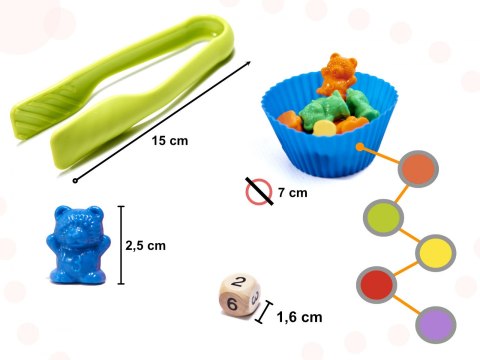 Misie edukacyjne gra nauka liczenia rozpoznawanie kolorów zestaw montessori rozwój zabawa 44el.