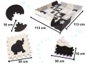 Mata edukacyjna piankowe puzzle kojec szara 143 x 143 x 1 cm 36 elementów