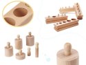 Odważniki cylindry drewniane sorter montessori