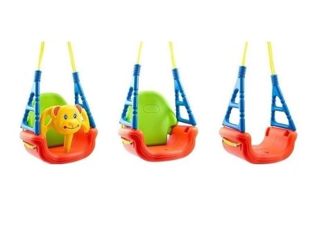 HUŚTAWKA KUBEŁKOWA MIŚ DLA DZIECI REGULOWANA 3W1 DO 30KG 6M+ BARIERKA OPARCIE