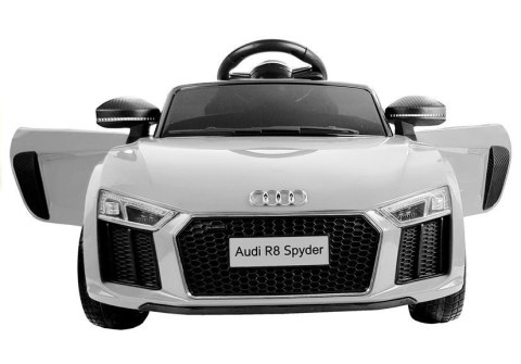 AUTO NA AKUMULATOR AUDI R8 SPYDER SAMOCHÓD DLA DZIECKA PILOT LED RADIO EVA