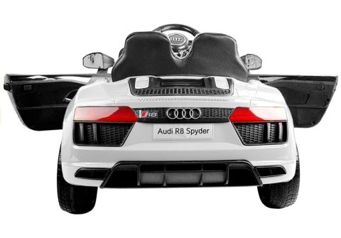 AUTO NA AKUMULATOR AUDI R8 SPYDER SAMOCHÓD DLA DZIECKA PILOT LED RADIO EVA