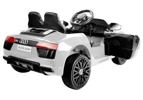 AUTO NA AKUMULATOR AUDI R8 SPYDER SAMOCHÓD DLA DZIECKA PILOT LED RADIO EVA