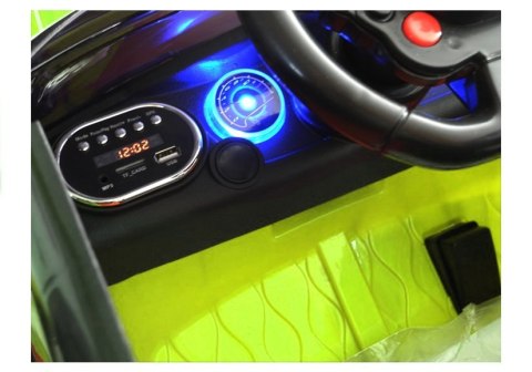 AUTO NA AKUMULATOR DLA DZIECKA HL1638 ŚWIATŁA LED EVA SKÓRA PILOT PANEL MP3