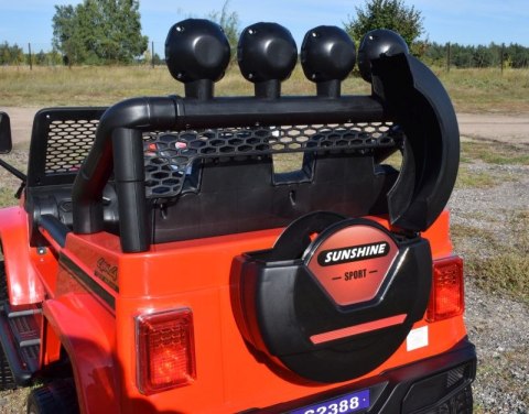 MEGA JEEP SUNSHINE, NAPĘD 4X4, 2X12V, WOLNY START/ MIĘKKIE KOŁA, BLUETOOTH, RADIO EXCLUSIVE/2388 MEGA JEEP SUNSHINE, NAPĘD 4X4, 2X12V, WOLNY START/ MIĘKKIE KOŁA, BLUETOOTH, RADIO EXCLUSIVE/2388