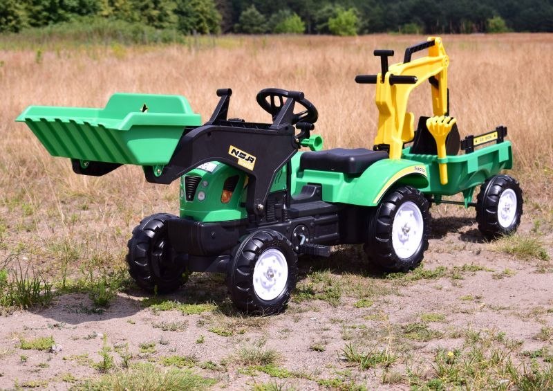 TRAKTOR NA PEDAŁY Z PRZYCZEPĄ, ŁYŻKĄ I KOPARKĄ/ TR3009 TRAKTOR NA PEDAŁY Z PRZYCZEPĄ, ŁYŻKĄ I KOPARKĄ/ TR3009