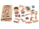 Puzzle drewniane warstwowe budowa ciała montessori chłopiec