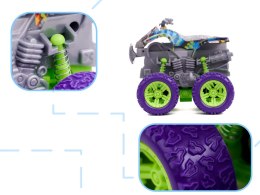 Samochód terenowy Monster Truck z napędem quad zielono-fioletowy 1:36