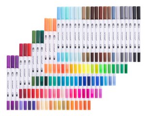 Flamastry mazaki cienkopisy dwustronne zestaw w walizce 100 kolorów