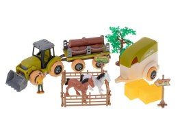 Gospodarstwo rolne farma traktor i siewnik do skręcenia