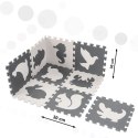 Mata edukacyjna dla dzieci piankowa puzzle szara 85 x 85 cm 9 elementów