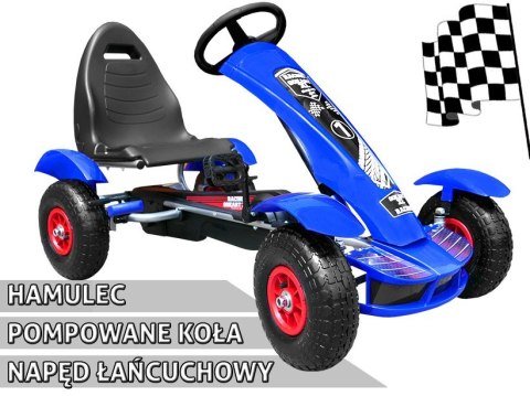 Duży Gokart na pedały Pompowane Koła do 50kg Hamulec Duży Gokart na pedały Pompowane Koła do 50kg Hamulec