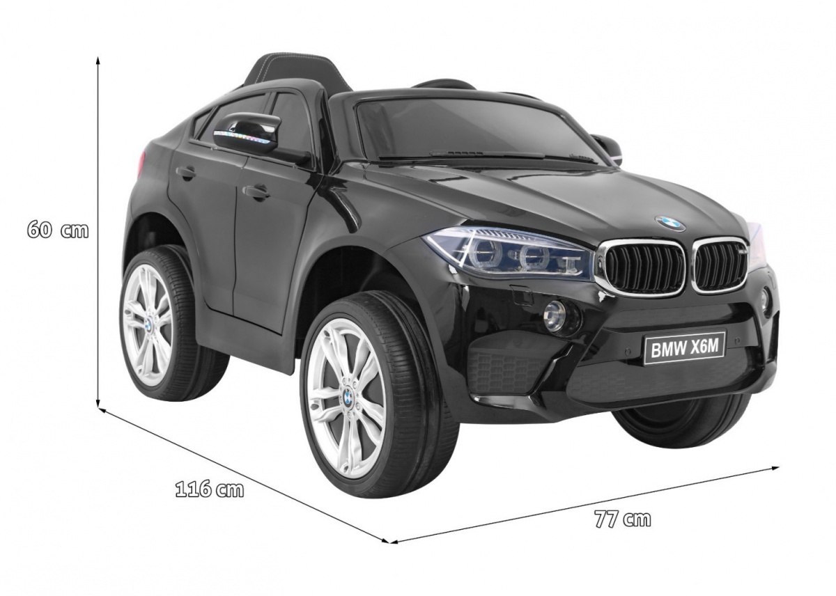 BMW X6M Elektryczne Autko dla dzieci Czarny + Pilot + EVA + Wolny Start + Panel audio + LED