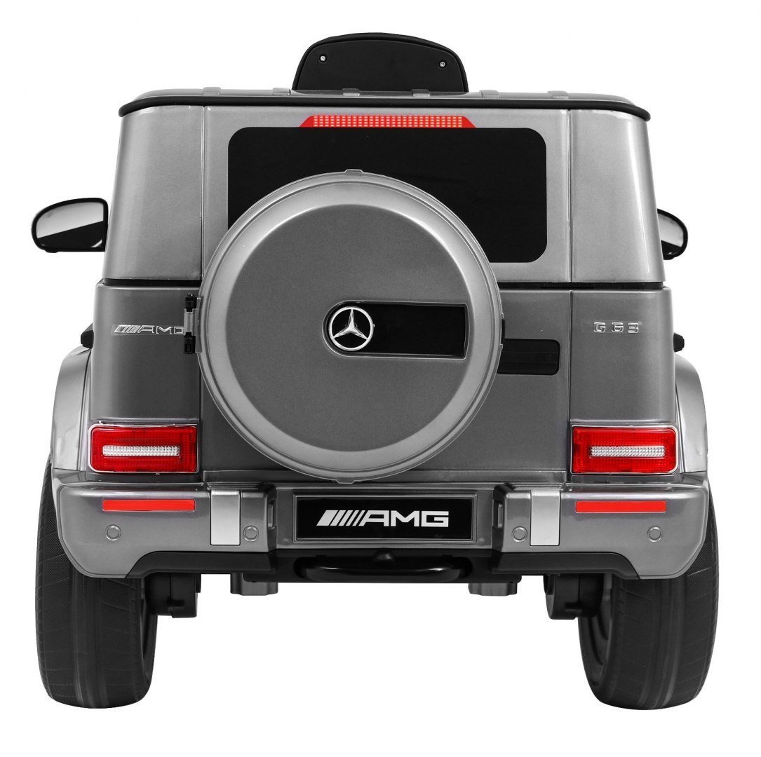 Mercedes AMG G63 dla dzieci Lakier Srebrny + Pilot + MP3 LED + Wolny Start + EVA + Pasy Mercedes AMG G63 dla dzieci Lakier Srebrny + Pilot + MP3 LED + Wolny Start + EVA + Pasy