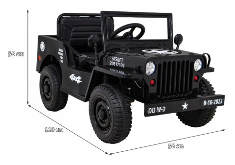 Auto na akumulator Retro Wojskowy 4x4 EVA Pilot MP3 LED Auto na akumulator Retro Wojskowy 4x4 EVA Pilot MP3 LED