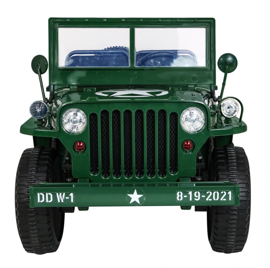 Auto na akumulator Retro Wojskowy 4x4 Zielony Auto na akumulator Retro Wojskowy 4x4 Zielony