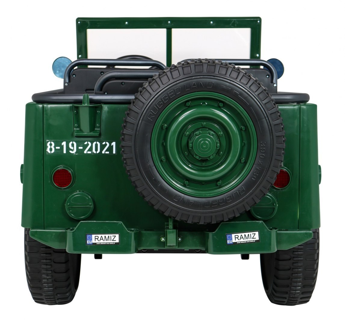 Auto na akumulator Retro Wojskowy 4x4 Zielony