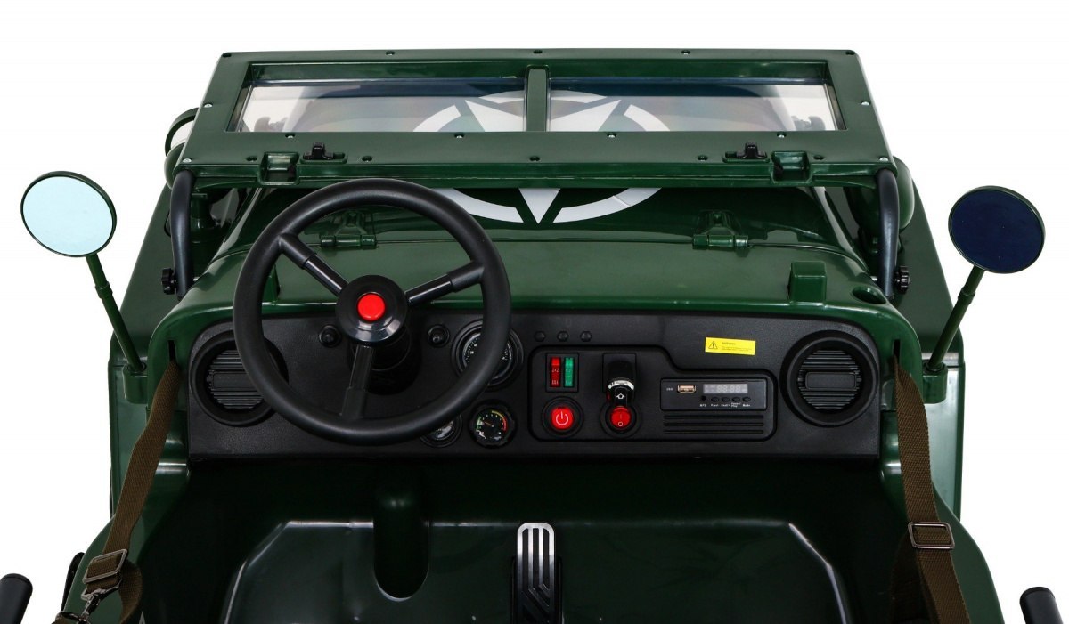 Auto na akumulator Retro Wojskowy 4x4 Zielony