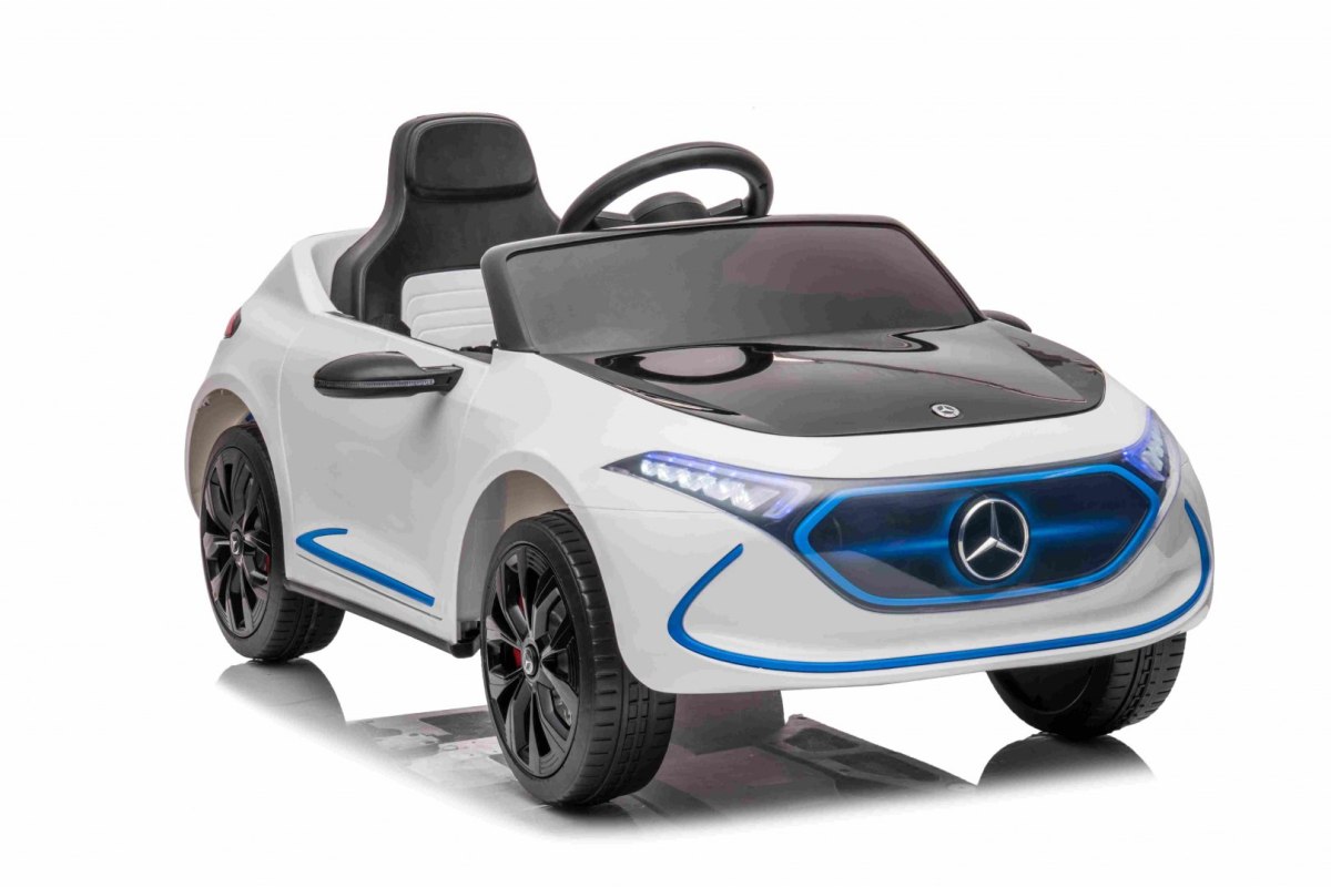 Mercedes Benz AMG EQA dla dzieci Biały + Pilot + 5-punktowe pasy + EVA + Wyświetlacz MP3 + LED