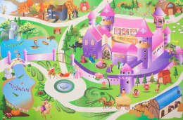 Mata na podłogę dla dziecka Castle z autkami 120x80 cm
