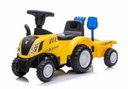Jeździk pchacz chodzik traktor z przyczepą New Holland żółty