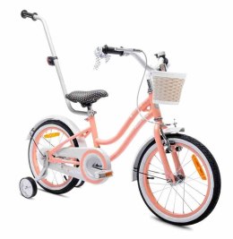 Rowerek dla dziewczynki 16 cali Heart bike - morelowy