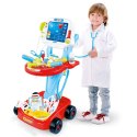 Wózek Małego Lekarza Niebieski Zestaw Lekarski Dla Dzieci 17 akc