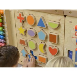 MASTERKIDZ Nauka Kształtów i Kolorów Sorter Ścienna Tablica Magnetyczno-Sensoryczna Flex Montessori