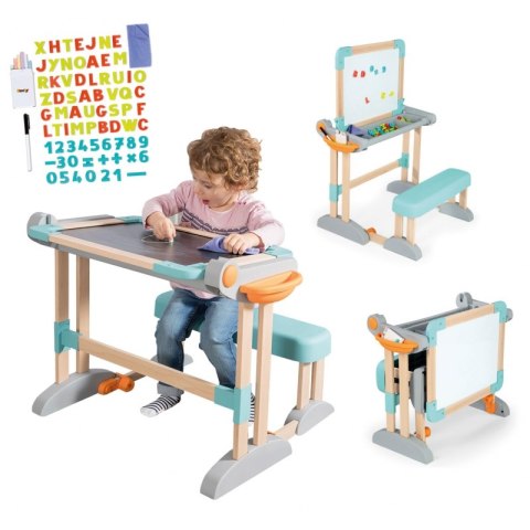 Smoby Drewniany Stolik Tablica 2w1 Magnetyczna Kreda Smoby Drewniany Stolik Tablica 2w1 Magnetyczna Kreda