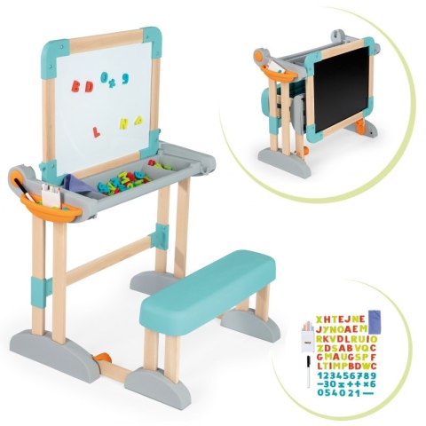 Smoby Drewniany Stolik Tablica 2w1 Magnetyczna Kreda Smoby Drewniany Stolik Tablica 2w1 Magnetyczna Kreda