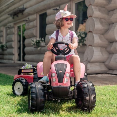 FALK Traktor Pink Country Star na Pedały z Przyczepką od 3 lat FALK Traktor Pink Country Star na Pedały z Przyczepką od 3 lat