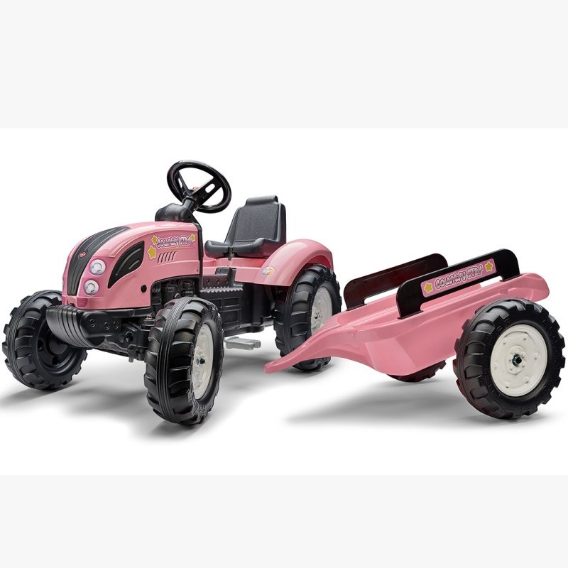 FALK Traktor Pink Country Star na Pedały z Przyczepką od 3 lat FALK Traktor Pink Country Star na Pedały z Przyczepką od 3 lat