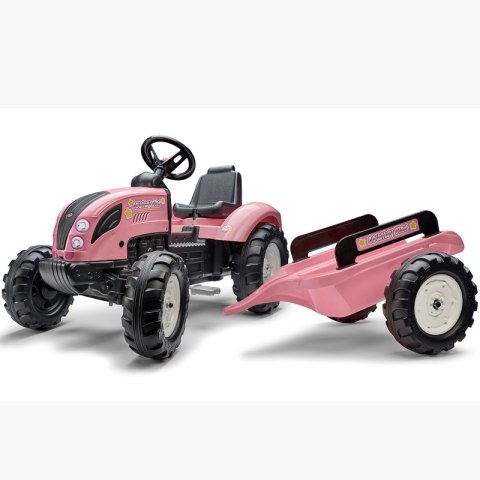 FALK Traktor Pink Country Star na Pedały z Przyczepką od 3 lat FALK Traktor Pink Country Star na Pedały z Przyczepką od 3 lat