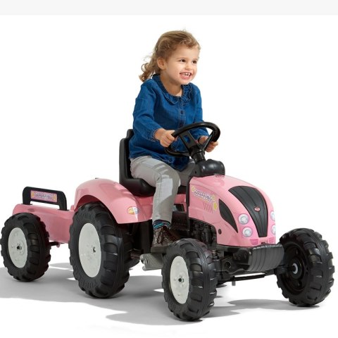 FALK Traktor Pink Country Star na Pedały z Przyczepką od 3 lat FALK Traktor Pink Country Star na Pedały z Przyczepką od 3 lat