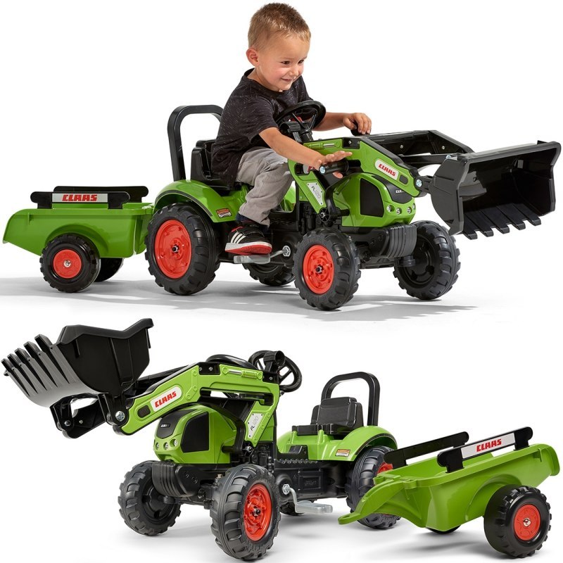 Falk Traktor Claas z Przyczepą i Łyżką na pedały Falk Traktor Claas z Przyczepą i Łyżką na pedały