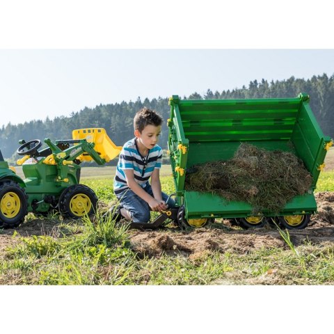 Rolly Toys rollyMulti Trailer - Przyczepa Wywrotka Rolly Multi John Deere 3 osiowa