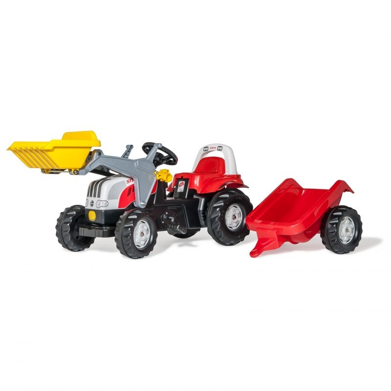Rolly Toys rollyKid Traktor na pedały STEYR czerwony z łyżką i przyczepą Rolly Toys rollyKid Traktor na pedały STEYR czerwony z łyżką i przyczepą