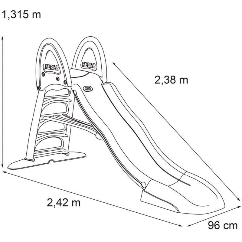FEBER Zjeżdżalnia Ogrodowa Ślizg Wodny 238 cm dla Dzieci FEBER Zjeżdżalnia Ogrodowa Ślizg Wodny 238 cm dla Dzieci