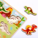 TOOKY TOY Drewniane Puzzle Montessori Układanka Dinozaury Kształty