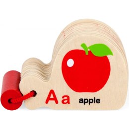 Viga Drewniana Książeczka do Nauki Alfabetu i Angielskiego Montessori