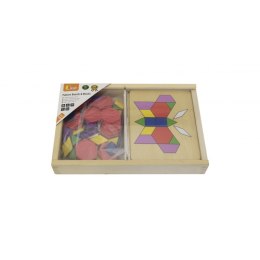 Drewniana Mozaika Geometryczna Viga Toys Klocki Dienesa Układanka Logiczna 148 el Montessori