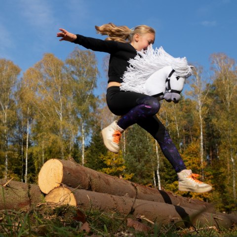 KONIK NA KIJU HOBBY HORSE SKIPPI CZARNY MASKOTKA DO SKAKANIA RĘCZNIE SZYTY