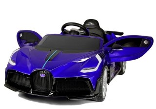 AUTO NA AKUMULATOR DLA DZIECKA BUGATTI DIVO LAKIER PILOT SKÓRA EVA LED MP3