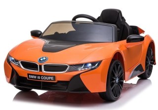 AUTO NA AKUMULATOR DLA DZIECKA BMW I8 JE1001 PILOT SKÓRA LED EVA PANEL MP3