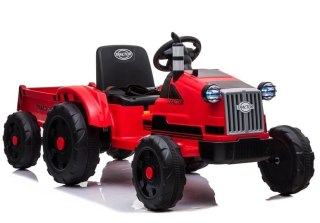 TRAKTOR NA AKUMULATOR DLA DZIECKA Z PRZYCZEPĄ POJAZD ELEKTRYCZNY LED RADIO