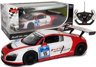 SAMOCHÓD WYŚCIGOWY ZDALNIE STEROWANY 1:14 AUTO RC AUDI R8 LMS RASTAR PILOT