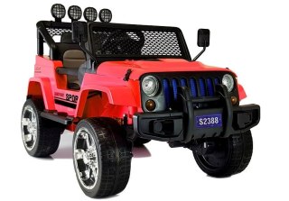 AUTO NA AKUMULATOR DŻIP JEEP S2388 SAMOCHÓD DLA DZIECKA 4X4 PILOT EVA SKÓRA LED RADIO