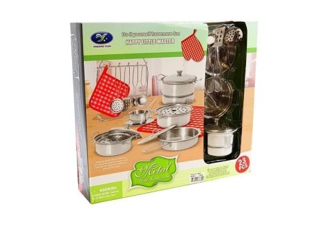 GARNKI ZE STALI NIERDZEWNEJ ZESTAW KUCHENNY DLA DZIECI AKCESORIA NACZYNIA